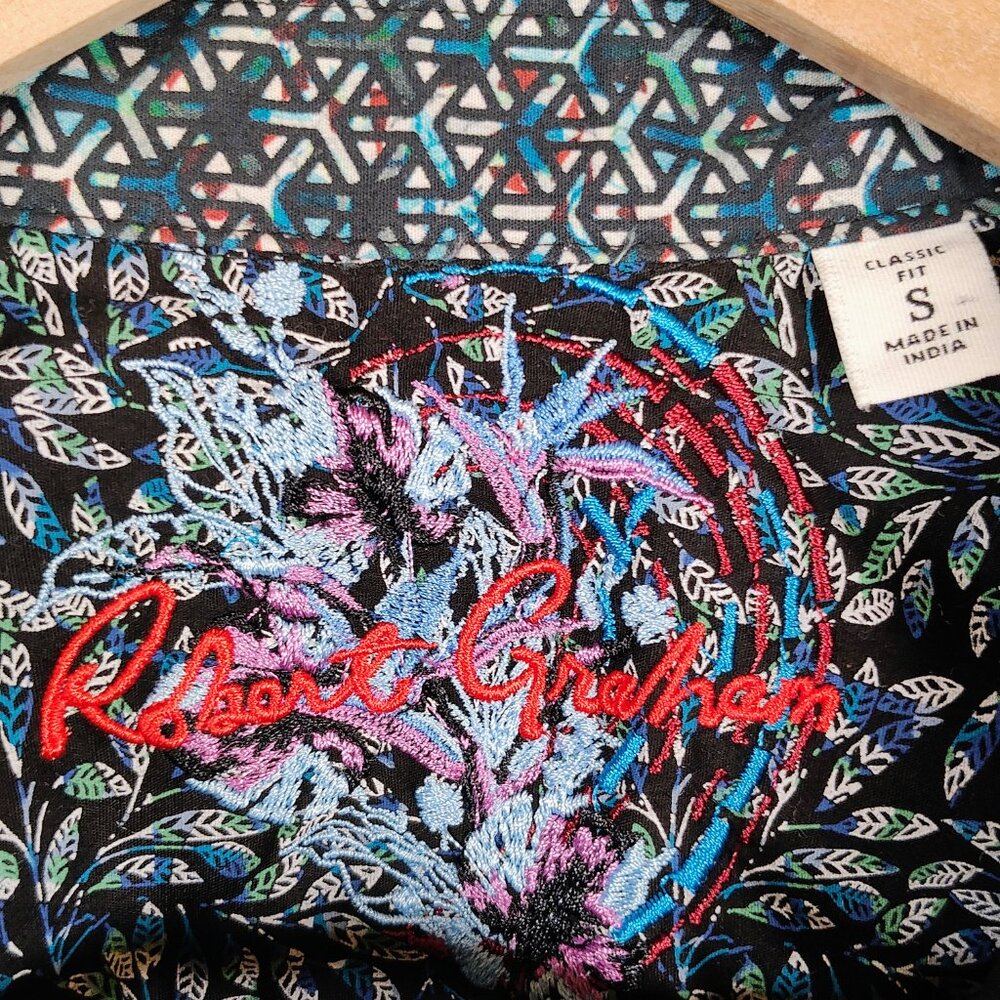 Robert‎ Graham Men's Small Button-Down Short Sleeve Shirt - Picture 8 of 8